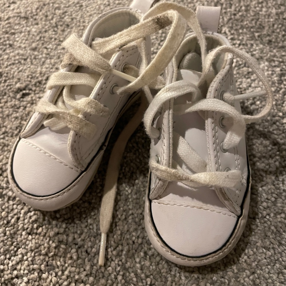 White Converse Crib Shoes